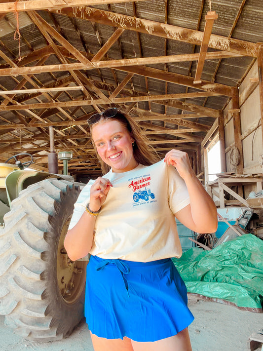 Red White & Tractor Tee